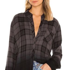 Rails Charcoal Jet Dip Dye Button-Down Shirt